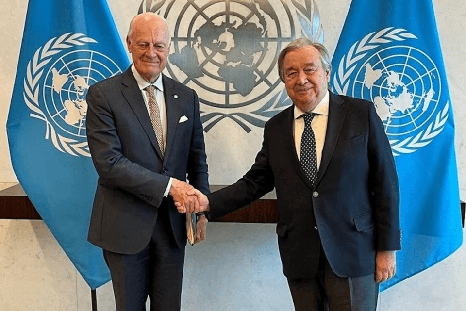 De Mistura entrega informe a Antonio Guterres