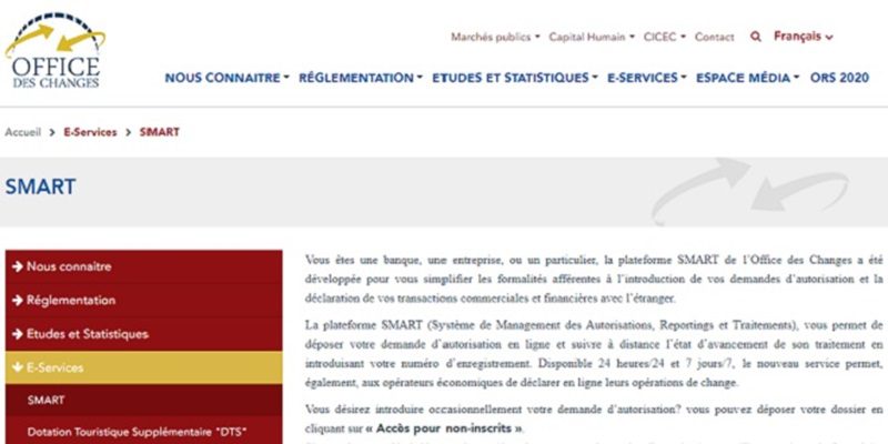 Office des Changes: 59% des demandes d’autorisation reçues via SMART en 2023