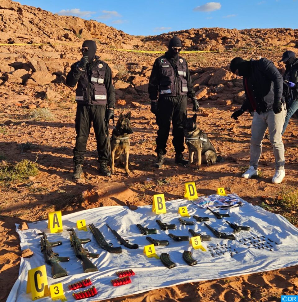 Une zone montagneuse près d’Errachidia abritait des armes