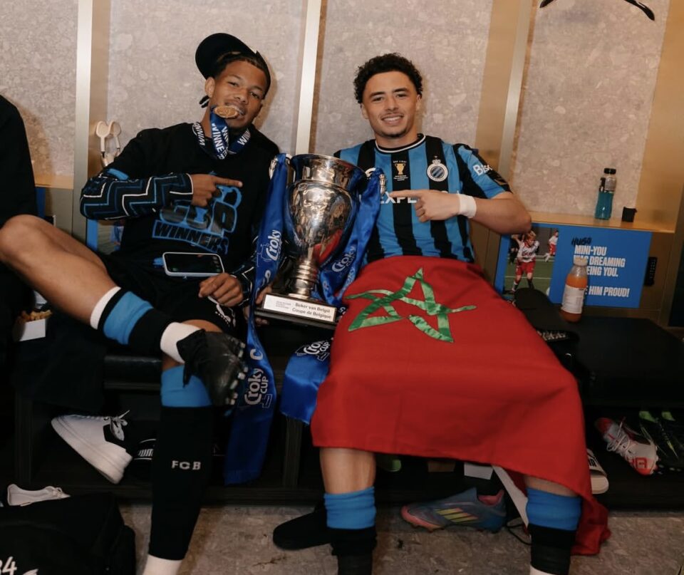 Chemsdine Talbi célèbre la victoire du Club Bruges