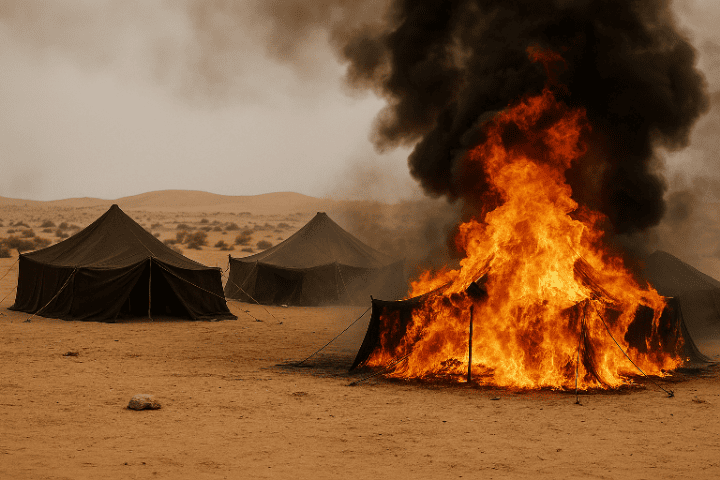 Les camps du désert brûlent