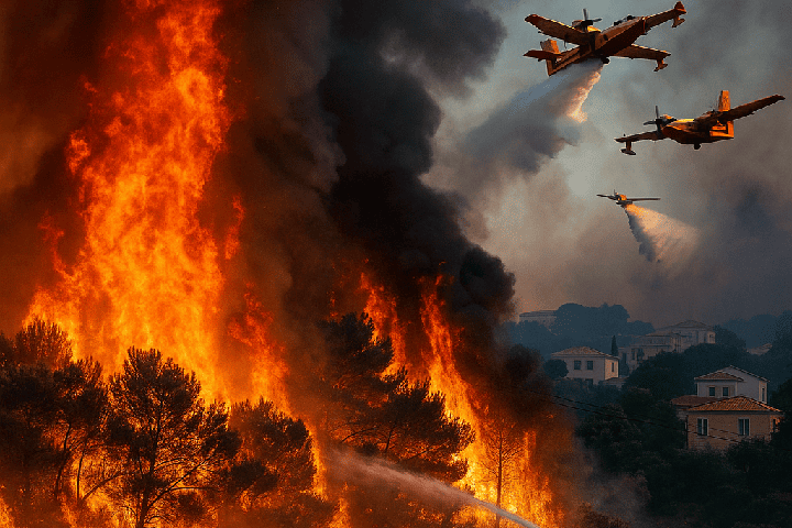 Les incendies détruits balaient le sud de la France et s’étend à la périphérie de Marseille et des autorités invitent les résidents à évacuer